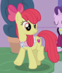 Size: 237x277 | Tagged: safe, screencap, character:apple bloom, character:starlight glimmer, species:earth pony, species:pony, species:unicorn, episode:the last problem, g4, my little pony: friendship is magic, adorabloom, clothing, cropped, cute, female, goldie delicious' scarf, headmare starlight, looking back, mare, neckerchief, older, older apple bloom, older starlight glimmer, smiling, walking