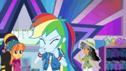 Size: 1920x1080 | Tagged: safe, screencap, character:daring do, character:rainbow dash, equestria girls:holidays unwrapped, g4, my little pony:equestria girls, animated, background human, chestnut magnifico, female, looking up, mile hill, offscreen character, shipping fuel, sound, webm