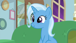 Size: 1920x1080 | Tagged: safe, screencap, character:trixie, species:pony, episode:student counsel, couch, cute, diatrixes, solo, starlight's office