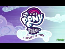 Size: 480x360 | Tagged: safe, screencap, a decade of pony - my little pony: friendship is magic, discovery family logo, my little pony logo, no pony, youtube link