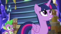 Size: 1920x1080 | Tagged: safe, screencap, character:spike, character:twilight sparkle, character:twilight sparkle (alicorn), species:alicorn, species:dragon, species:pony, episode:the last problem, g4, my little pony: friendship is magic, box, winged spike