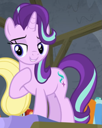 Size: 525x660 | Tagged: safe, screencap, character:starlight glimmer, species:pony, species:unicorn, episode:horse play, g4, my little pony: friendship is magic, cropped, cute, female, glimmerbetes, mare, smiling, solo