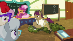Size: 1920x1080 | Tagged: safe, screencap, character:cheerilee, character:scootaloo, character:silver spoon, character:snap shutter, character:twist, species:pegasus, species:pony, episode:the last crusade, g4, my little pony: friendship is magic, cragadile, crocodile