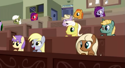 Size: 635x349 | Tagged: safe, screencap, character:derpy hooves, oc, oc:emerald may, species:pegasus, species:pony, bronies: the extremely unexpected adult fans of my little pony, brony documentary, bronydoc, documentary, female, glasses, mare, preview
