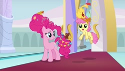 Size: 1920x1080 | Tagged: safe, screencap, character:boneless, character:li'l cheese, character:pinkie pie, species:pony, episode:the last problem, g4, my little pony: friendship is magic, boneless 6, candy, colt, food, like mother like son, lollipop, male, older, older pinkie pie, rubber duck