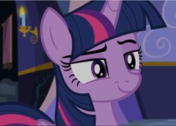 Size: 1307x941 | Tagged: safe, screencap, character:twilight sparkle, character:twilight sparkle (alicorn), species:alicorn, species:pony, episode:a flurry of emotions, g4, my little pony: friendship is magic, cropped, fadeout, lidded eyes, smiling, smirk, smug, solo