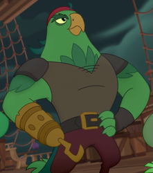 Size: 695x785 | Tagged: safe, screencap, character:boyle, my little pony: the movie (2017), cropped, parrot pirates, pirate, solo