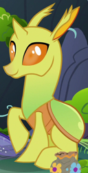 Size: 370x725 | Tagged: safe, screencap, species:changeling, species:reformed changeling, episode:to change a changeling, g4, my little pony: friendship is magic, background changeling, clypeus, cropped, sitting, solo