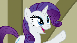 Size: 1920x1080 | Tagged: safe, screencap, character:rarity, species:pony, species:unicorn, episode:dragon dropped, g4, my little pony: friendship is magic, cute, female, mare, rarara, raribetes, smiling, solo