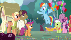 Size: 1280x720 | Tagged: safe, screencap, character:big mcintosh, character:cup cake, character:granny smith, character:mane allgood, character:pound cake, character:rainbow dash, character:scootaloo, character:snap shutter, character:sugar belle, species:pegasus, species:pony, episode:the last crusade, g4, my little pony: friendship is magic