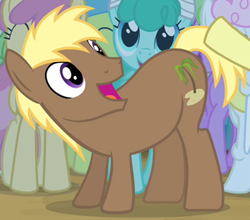 Size: 322x284 | Tagged: safe, screencap, character:coco crusoe, species:earth pony, species:pony, episode:leap of faith, g4, my little pony: friendship is magic, cropped, gallop plop, solo focus