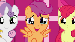 Size: 1920x1080 | Tagged: safe, screencap, character:apple bloom, character:scootaloo, character:sweetie belle, species:pegasus, species:pony, episode:the last crusade, g4, my little pony: friendship is magic, crying, cute, cutealoo, cutie mark crusaders, tears of joy