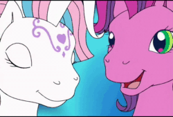 Size: 720x486 | Tagged: safe, screencap, character:sky wishes, character:star catcher, species:earth pony, species:pegasus, species:pony, episode:dancing in the clouds, g3, animated, female, mare, out of context, sound, webm