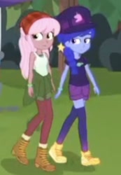 Size: 750x1084 | Tagged: safe, screencap, episode:five lines you need to stand in, g4, my little pony:equestria girls, cropped, raspberry lilac, space camp (character), walking