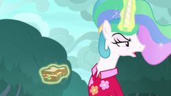 Size: 1920x1080 | Tagged: safe, screencap, character:princess celestia, episode:between dark and dawn, g4, my little pony: friendship is magic, food, sandwich, solo