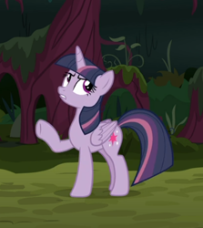 Size: 538x602 | Tagged: safe, screencap, character:mean twilight sparkle, species:pony, episode:the mean 6, g4, my little pony: friendship is magic, cropped, dismissive, raised hoof, solo