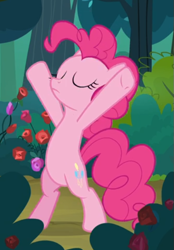 Size: 433x621 | Tagged: safe, screencap, character:pinkie pie, species:earth pony, species:pony, episode:the mean 6, g4, my little pony: friendship is magic, bipedal, cropped, eyes closed, female, hooves in air, mare, solo, x pose