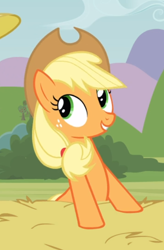 Size: 460x702 | Tagged: safe, screencap, character:applejack, species:earth pony, species:pony, episode:apple family reunion, g4, my little pony: friendship is magic, cropped, cute, female, freckles, jackabetes, mare, smiling, solo