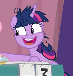Size: 905x939 | Tagged: safe, screencap, character:twilight sparkle, character:twilight sparkle (alicorn), species:alicorn, species:pony, episode:a trivial pursuit, g4, my little pony: friendship is magic, cropped, faec, messy mane, open mouth, sitting, solo, twilight snapple, uvula