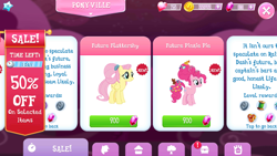 Size: 1280x720 | Tagged: safe, gameloft, screencap, character:applejack, character:fluttershy, character:pinkie pie, character:rainbow dash, episode:the last problem, g4, my little pony: friendship is magic, female, implied appledash, implied lesbian, implied shipping, older, older fluttershy, older pinkie pie