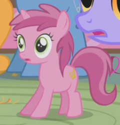 Size: 471x491 | Tagged: safe, screencap, character:ruby pinch, species:pony, species:unicorn, episode:call of the cutie, g4, my little pony: friendship is magic, background pony, cropped, female, filly, foal, solo focus