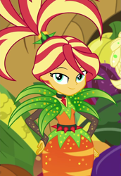 Size: 745x1080 | Tagged: safe, screencap, character:sunset shimmer, equestria girls:holidays unwrapped, g4, my little pony:equestria girls, cornucopia costumes, cropped, o come all ye squashful, smiling