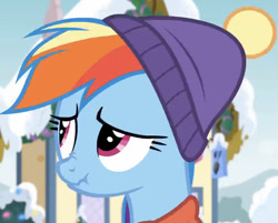 Size: 805x646 | Tagged: safe, screencap, character:rainbow dash, episode:best gift ever, g4, my little pony: friendship is magic, cropped, cute, dashabetes, scrunchy face, solo