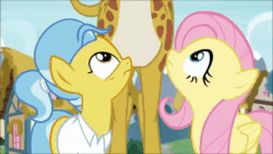 Size: 1280x720 | Tagged: safe, screencap, character:clementine, character:doctor fauna, character:fluttershy, species:deer, species:earth pony, species:pegasus, species:pony, episode:fluttershy leans in, g4, my little pony: friendship is magic, animated, female, giraffe, male, mare, oh dear, pun, sneezing, sound, webm