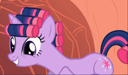 Size: 1357x791 | Tagged: safe, screencap, character:twilight sparkle, character:twilight sparkle (unicorn), species:pony, species:unicorn, episode:look before you sleep, g4, my little pony: friendship is magic, cropped, cute, golden oaks library, hair curlers, solo, twiabetes