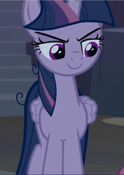 Size: 666x940 | Tagged: safe, screencap, character:mean twilight sparkle, episode:the mean 6, g4, my little pony: friendship is magic, cropped, evil grin, grin, sinister, smiling, solo