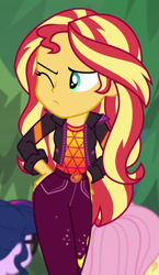 Size: 534x922 | Tagged: safe, screencap, character:fluttershy, character:sunset shimmer, character:twilight sparkle, character:twilight sparkle (scitwi), species:eqg human, equestria girls:sunset's backstage pass, g4, my little pony:equestria girls, cropped, music festival outfit