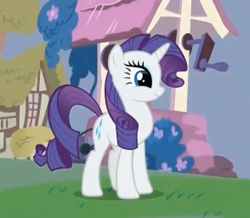 Size: 294x256 | Tagged: safe, screencap, character:rarity, episode:just for sidekicks, g4, my little pony: friendship is magic, cute, pose, smiling, well