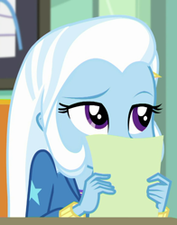 Size: 564x720 | Tagged: safe, screencap, character:trixie, episode:a little birdie told me, g4, my little pony:equestria girls, cropped, female, solo
