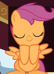 Size: 401x546 | Tagged: safe, screencap, character:scootaloo, species:pegasus, species:pony, episode:just for sidekicks, g4, my little pony: friendship is magic, cute, happy, solo
