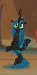 Size: 354x700 | Tagged: safe, screencap, character:lord tirek, character:queen chrysalis, episode:frenemies, g4, my little pony: friendship is magic, cropped, cute, cutealis, sitting, solo focus