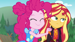 Size: 1920x1080 | Tagged: safe, screencap, character:pinkie pie, character:sunset shimmer, equestria girls:sunset's backstage pass, g4, my little pony:equestria girls, music festival outfit