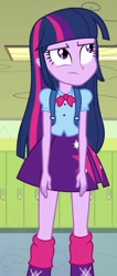 Size: 344x814 | Tagged: safe, screencap, character:twilight sparkle, character:twilight sparkle (alicorn), species:alicorn, species:pony, equestria girls:equestria girls, g4, my little pony:equestria girls, backpack, clothing, cropped, female, leg warmers, pleated skirt, skirt, solo
