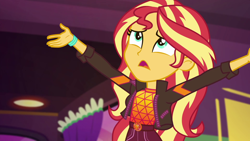 Size: 1920x1080 | Tagged: safe, screencap, character:sunset shimmer, equestria girls:sunset's backstage pass, g4, my little pony:equestria girls, geode of empathy, magical geodes, music festival outfit, solo
