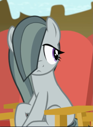 Size: 607x835 | Tagged: safe, screencap, character:marble pie, species:earth pony, species:pony, episode:rock solid friendship, g4, my little pony: friendship is magic, chair, cropped, cute, female, marblebetes, mare, sitting, solo