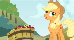 Size: 1595x877 | Tagged: safe, screencap, character:applejack, species:earth pony, species:pony, episode:spike at your service, g4, my little pony: friendship is magic, female, mare, youtube caption, youtube link