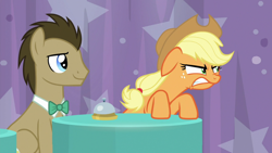 Size: 1920x1080 | Tagged: safe, screencap, character:applejack, character:doctor whooves, character:time turner, episode:a trivial pursuit, g4, my little pony: friendship is magic