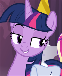 Size: 773x939 | Tagged: safe, screencap, character:twilight sparkle, character:twilight sparkle (alicorn), species:alicorn, species:pony, episode:once upon a zeppelin, g4, my little pony: friendship is magic, bag, cropped, lidded eyes, saddle bag, smug, smuglight sparkle, solo