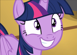 Size: 1309x938 | Tagged: safe, screencap, character:twilight sparkle, character:twilight sparkle (alicorn), species:alicorn, species:pony, episode:once upon a zeppelin, g4, my little pony: friendship is magic, cropped, cute, smiling, solo, twiabetes