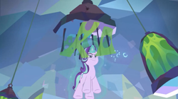 Size: 1335x749 | Tagged: safe, screencap, character:starlight glimmer, episode:the ending of the end, g4, my little pony: friendship is magic, cage, levitation, magic, self-levitation, smug, smuglight glimmer, solo, telekinesis