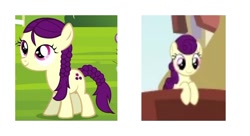 Size: 822x447 | Tagged: safe, artist:jaredking203, screencap, character:boysenberry, species:earth pony, species:pony, episode:the last problem, episode:twilight time, g4, my little pony: friendship is magic, comparison, female, filly, mare, older, older boysenberry, simple background, white background