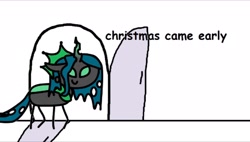 Size: 1906x1080 | Tagged: safe, artist:round trip, screencap, character:queen chrysalis, episode:the ending of the end, g4, my little pony: friendship is magic, queen christmas, round trip's mlp season 9 in a nutshell, solo
