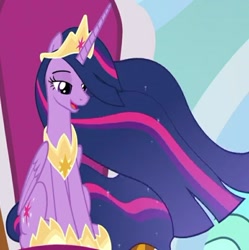 Size: 777x779 | Tagged: safe, screencap, character:twilight sparkle, character:twilight sparkle (alicorn), species:alicorn, species:pony, episode:the last problem, g4, my little pony: friendship is magic, cropped, lidded eyes, princess twilight 2.0, sitting, solo