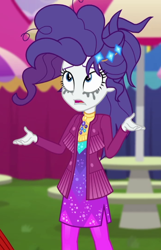 Size: 462x718 | Tagged: safe, screencap, character:rarity, episode:inclement leather, g4, my little pony:equestria girls, cropped, inclement leather: vignette valencia, makeup, messy hair, running makeup, solo