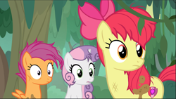 Size: 1665x941 | Tagged: safe, screencap, character:apple bloom, character:scootaloo, character:sweetie belle, species:earth pony, species:pegasus, species:pony, species:unicorn, episode:growing up is hard to do, g4, my little pony: friendship is magic, cropped, cutie mark crusaders, messy mane, older, older apple bloom, older cmc, older scootaloo, older sweetie belle, scratches, trio