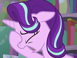 Size: 500x375 | Tagged: safe, screencap, character:starlight glimmer, species:pony, species:unicorn, episode:the crystalling, g4, my little pony: friendship is magic, cropped, eyes closed, facehoof, female, floppy ears, mare, solo